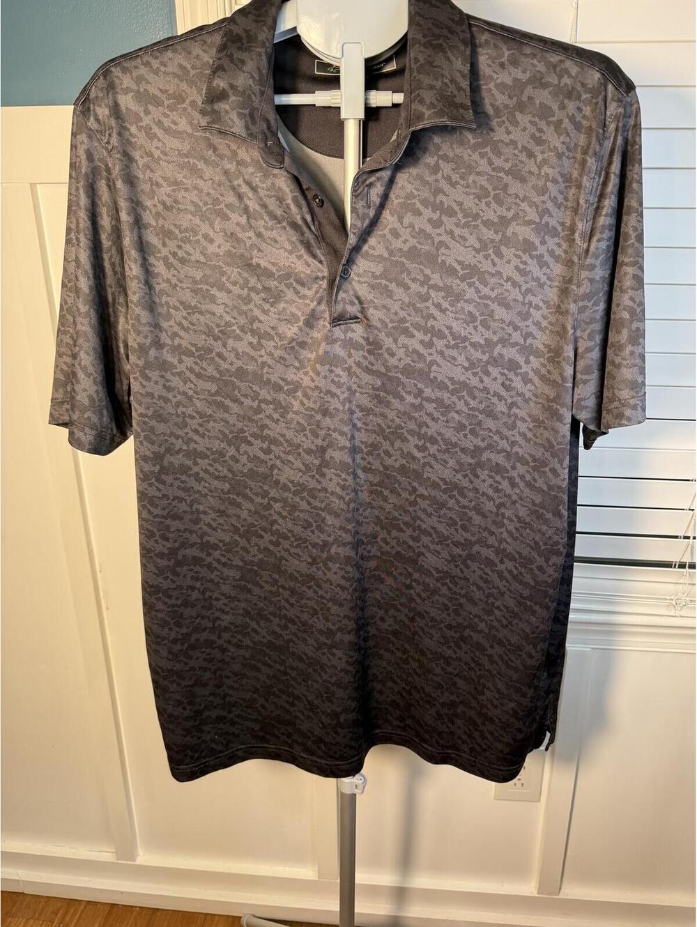 Greg Norman Play Dry Golf Polo Shirt Men's XL Grey Camo Performance